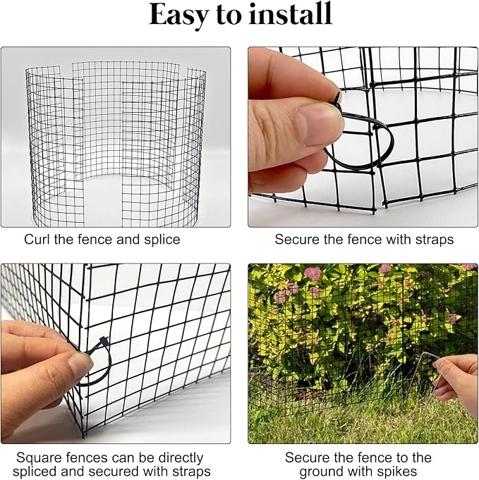 18 PCS Round Plant Protector from Animals, 6Pack 12'' x 12'' Metal Plant Cages，18Pcs Metal Mesh to Keep Animals Out, Garden Protection Bunny Barricades, Wire Plant Protectors for Rabbits Chicken Duck