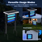 Solar Bug Zapper Outdoor for 2000 sq.ft, Portable Solar Mosquito Zapper with 13 FT Extension Cord, Rechargeable Electric Bug Zapper with High Powered for Patio Garden Backyard RV Camping Pest Control