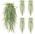 dallisten 4Pcs Fake Hanging Fern Plants for Outdoors, UV Resistant Artificial Ferns Greenery Vines Faux Trailing Plants for Indoor Wall Porch Wedding Boho Home Garden Decor(4PCS WhiteGreen Leaves)
