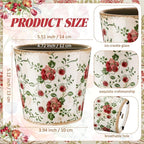 Beeveer Farmhouse Ceramic Planter 5.5 Inch Large Plants Pot Crack Beige Red Rose Flowers Plant Pots with Drainage Hole Indoor Plants Kitchen Rustic Antique Decor Gift