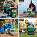 TomCare Garden Kneeler and Seat 11.14” Wider Larger Soft Kneeling Pad Garden Bench with 2 Large Tools Pouches Heavy Duty Foldable Garden Stool Gardening Gifts for Women Men Gardeners Seniors, Green