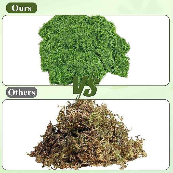 JJUNW 80Pcs Artificial Moss Rocks, Decorative Green Moss Balls, Fake Moss Rocks for Floral Arrangements, Fairy Gardens and Crafting