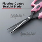 Saboten Fluorine Coated Straight Blade Trimming Scissors Pink PT-1 160mm Precision Gardening Bonsai and Floral Shears Made in Japan