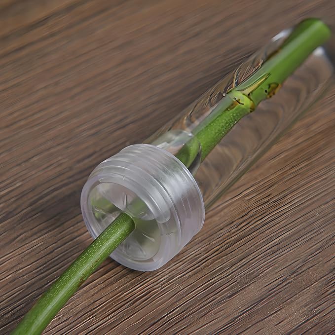 20Pcs Flower Water Tubes, 4cm Long Plastic Floral Hydration Vials with Caps, Clear Water Storage for Fresh Flower Preservation, Cut Flower Hydration for Bouquets Arrangements DIY