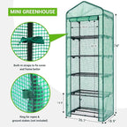 Mini Greenhouse for Indoor Outdoor: Ohuhu Small Plastic Plant Green House 5-Tier Rack Stand Portable Greenhouses with Durable PE Cover for Seedling, Ideal Gardening Gifts for Women Men
