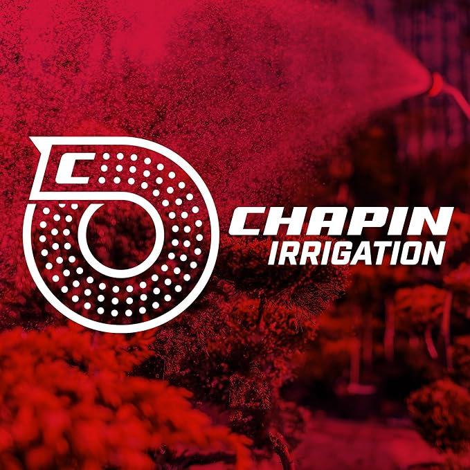 Chapin 4600 Professional Heavy Duty Galvanized Steel 7-way Spray Nozzle With Ergonomic Rubber Grip, Silver/Red
