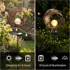 MEBRUDY Solar Garden Decor Lights with Tag, Moon Solar Light Waterproof Outdoor Decor for Yard, Lawn, Patio, Pathway, Garden Gifts for Mother, Grandma, Women