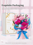 Preserved Flowers Bouquet, Forever Flowers for Delivery, Mothers Day Long-Lasting Real Roses Bouquet, Anniversary Birthday Flowers Gifts for Mom Grandma Women Wife Her (Blue)
