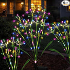 Garden Decor Outdoor Lights, Solar Garden Lights for Christmas Outside 6-Pack Fairy Firework Decorative, Solar Powered Decor for Yard Pathway Flowerbed Planter Balcony Patio, Multicolor