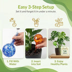 Automatic Plant Watering Globes Self Watering Planter Inserts (Set of 6) | Hands Free Multicolor Glass Bulbs | Planter Spikes to Support Indoor & Outdoor Plant Health (350ml)