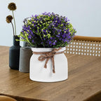 Hemobllo Artificial Orchid Bonsai Purple Small Fake Flower Plant Potted Decor for Living Room Desktop Home Decoration