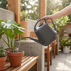 Fasmov Plastic Watering Can, Grey, 1-Gallon