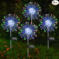 Solar Garden Lights Outdoor, 4 Pack 120 LED Twinkling Firework Lights Decorative with 2 Modes, Outdoor Waterproof Solar Starburst Light for Outside Yard Pathway Garden Decor, Multicolor