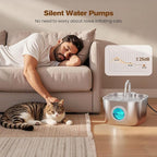 Cat Water Fountain Stainless Steel: Pet Fountains for Cats/Dog Indoor Automatic Waterer Bowls for Drinking Small Animal Water Dispenser Metal Pets Watering Faucet Bottle Auto Kitty Watering Supplies