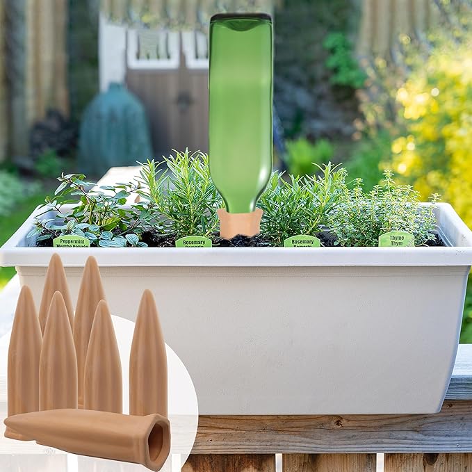 MorTime 8pcs Plant Watering Devices, Plant Waterer Self Watering Terracotta Spikes Automatically Water Your Indoor and Outdoor Plants While On Vacation