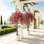 4FT Artificial Bougainvillea Tree, UV Resistant Faux Bougainvillea for Indoor Outdoor Decor, Lifelike Bougainvillea Artificial Flowers Plant for Office, Front Porch, Living Room & Patio