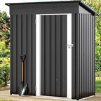 DWVO 5x3ft Metal Outdoor Storage Shed, Waterproof Tool Shed Heavy-Duty Storage Unit with Lockable Door and Vents, Ideal for Bicycles, Tools, Lawnmowers, Backyards, Patios, Lawns - Dark Gray