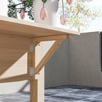 Outsunny Raised Garden Bed, Wood Elevated Planter Box with Side Table, Bottom Shelf, Outdoor Raised Planter with Bed Liners, Drainage Holes for Vegetable Flower, 81.5 x 23 x 31 in, Natural