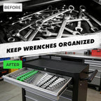 20-Piece Magnetic Tool Organizer Set, 1/4", 3/8", 1/2" SAE & Metric Socket Organizers, 2 Large Wrench Holders, 24-Slot Wrench Rails, Plier and Screwdriver Wall Mount Storage