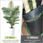 Palm Tree 6FT Artificial, 72in Tall Faux Palm Tree with 15.7 White Planter, Fake Potted Tree for Indoor & Outdoor Home Office Decor