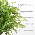 2 Pack 23.6" Artificial Fern Topiary Ball Trees with Ground Spike, Outdoor UV Resistant Fake Evergreen Trees Shrubs Bushes Artificial Plants Faux Bosten Fern Plants for Porch, Garden, Front Door