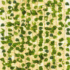 CEWOR 14 Pack 98ft Fake Ivy Vines, Artificial Ivy Garland with 100 LED String Lights, Hanging Plants Greenery Backdrop Green Leaves for Bedroom Room Wall Decor Wedding Party Table Decoration
