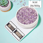 T4U Tumbled Chips Stones Crushed Crystal Quartz 2 LB, Irregular Shaped Gravels Pebble Healing Stones, DIY Smoothed Rock for Potted Plant,Resin Art,Vase Fillers Aquarium Gravel Rocks (Amethyst)