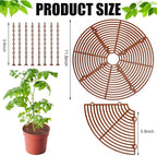 11.8 Inch Plant Pot Cover,Durable Cat & Dog Digging Stopper with Deep Stakes,Adjustable Soil Guard Grid for Indoor & Outdoor Flower Pots,Brown Animal Protector