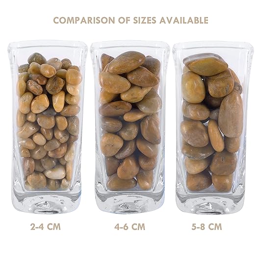5 lbs Approx. 45 River Rocks Pebbles for Plants Natural Decorative Polished Stones for Planters Succulent Rocks Aquarium Gravel (1.6-2.4 Inches)