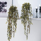 Artificial Hanging Plant 2 Pcs Faux Plant Ivy Vine Faux Eucalyptus Vines Fake Potted Greenery for Wall Living Room Home Shelf Office Bathroom Outdoor Indoor Decor (Type 3)