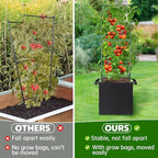 ANPHSIN 3 Sets Tomato Cages with 10 Gallon Grow Bags - 47'' Stable Plant Support Trellis Kit, Square Cages with Planter Pots for Garden Flowers Vegetables Cucumber Vertical Climbing Plants Vines