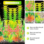 AQUANEAT Artificial Fish Tank Plants, Aquarium Decorations, Yellow Plastic Accessories, 10pcs