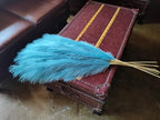 Premium Faux Teal Pampas Grass Decor 8pcs 43.3″ 110cm– Peacock Teal Tall Fluffy Feather Flowers, No Assembly 18-Branch One-Piece Stems for Boho Wedding & Coastal Home Decor, Floor Vase Accent