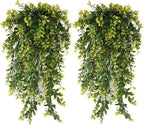 PASYOU Artificial Hanging Plants, Fake Vines Plastic Leaves Ivy Faux Greenery UV Resistant Plant for Indoor Outdoor Garden Office Decor Christmas Wedding Party Baskets DIY Decoration Yellow 4 Pack