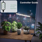 GooingTop Grow Light for Indoor Plants Growing,5000K White Full Spectrum Gooseneck Plant Lamp with Red Blue LED Clip Desk for Pot Plant Seed Starting,Dimmable with Auto Timer