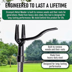 Grampa's Metal Weeder - Stand Up Weed Puller Tool with Steel Long Handle - Made with All Steel Handle & 4-Claw Steel Head - Easily Remove Weeds Without Bending, Pulling, or Kneeling (Black)