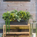 GTIDEA 17 Bundles Outdoor Artificial Plants UV Resistant Fake Greenery Stems Faux Shrubs for Indoor Outside Hanging Front Porch Patio Garden Window Box Home Decor