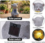 PETAFLOP Solar Cat Garden Statue Decor with Sunflower, Birthday Housewarming Gifts for Mom Grandma Women Cats Lover, Outdoor Figurines Patio Balcony Yard Lawn Decorations