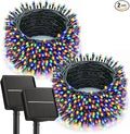 Brightown 2 Pack Solar String Lights Outdoor, Each 46Ft 120 LED Solar String Lights for Outside with 8 Modes, IP65 Waterproof Solar Outdoor Lights for Patio Garden Christmas Decorations, Multicolor