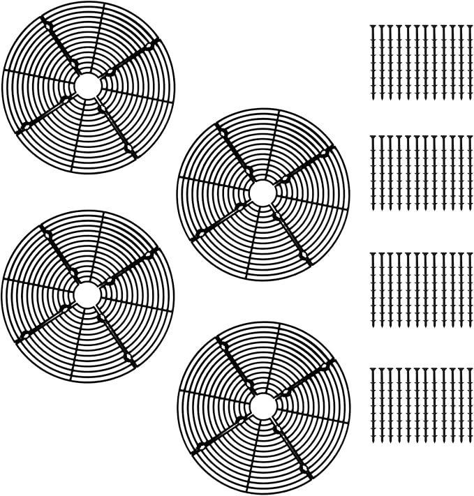 Z Metnal Plant Pot Protector, Plastic Grid Pot Cover, Flower Protector Stopper for Cat Dog Digging, Baby Kids Safety - Black, 11.8 inch (4-pack)