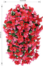 HyeFlora Bougainvillea Artificial Hanging Flowers Plants for Outdoors Decoration, 2pcs Fake Flowers Silk Bougainvillea Vines Realistic UV Resistant Faux Flowers for Outdoor Planters Porch Patio, Mix