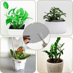 Pack Plant Pot Grids, 11.8" Trim-to-Fit Plant Pot Soil Covers Protectors from Animals,Plant Pot Soil Guard for Indoor Outdoor Plant Protection with Metal Stakes (10, Black)