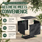 Devoko 29 Gallon Waterproof Outdoor Storage Box Resin Deck Box Lockable and UV Resistant for Patio Furniture, Garden Tools (Black, 29 Gallon)