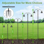 85 Inch Shepherds Hooks for Outdoor,Heavy Duty Shepherds Hooks for Outdoor with 5 Prong Base, Adjustable Stand Hanger for Garden Plant, Hummingbird Feeder, Lantern, Hanging Wedding Decor (1 Pack)