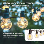 50 Pcs Outdoor Hooks for String Lights,Screw Hooks for Hanging Plants,Ceiling Hooks with Safety Buckle,Square Hanger for Wind Chimes,Bird Feeder,Lanterns,Christmas Decorations (Bronze)