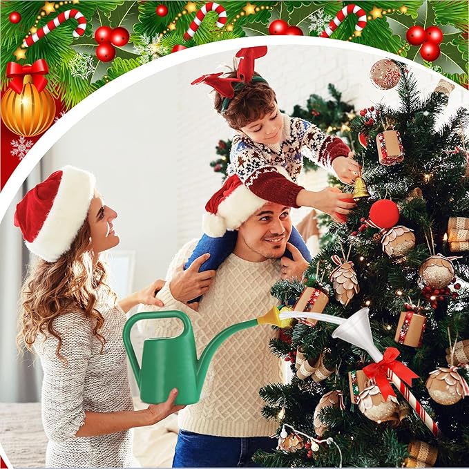 4 Pcs 40 Inch Christmas Tree Watering Funnel Reusable Xmas Tree Funnel Waterer Red and White Striped Christmas Watering System Longer Spout Xmas Device for Indoor and Outdoor Plants
