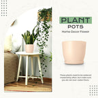 Utopia Home - Plant Pots Indoor with Drainage - 7/6.6/6/5.3/4.8 Inches Home Decor Flower Pots - Plastic Planters for Indoor Plants, Cactus, Succulents Pot (Pink, Pack of 10)