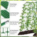 Extra Large Cucumber Trellis for Raised Bed, U-Shape Garden Trellis for Climbing Plants Outdoor,Adjustable Metal Arch Vegetables Trellis,Plant Support Garden Stakes for Vine (Green,65"x49.2"x23.6")