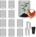 YEXEXINM 10 Pack 12" H X 4" D Wire Small Plant Protector from Animals, 10 PCS Small Metal Plant Cage Chicken Wire Cloche with Ground Stakes and Nylon Tie to Keep Animals Out, Garden Protection