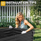 DWVO 2pcs 6 x 3 x 2 FT Raised Garden Bed Kit, Outdoor Galvanized Flower Bed with Gloves, Large Metal Planter Box for Vegetables, Flowers, Herbs, Fruits, Black